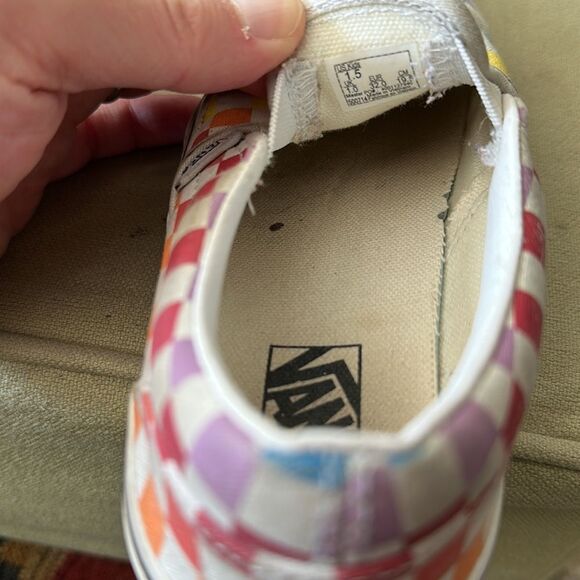 Vans rainbow checkerboard slip-ons. - Picture 4 of 4